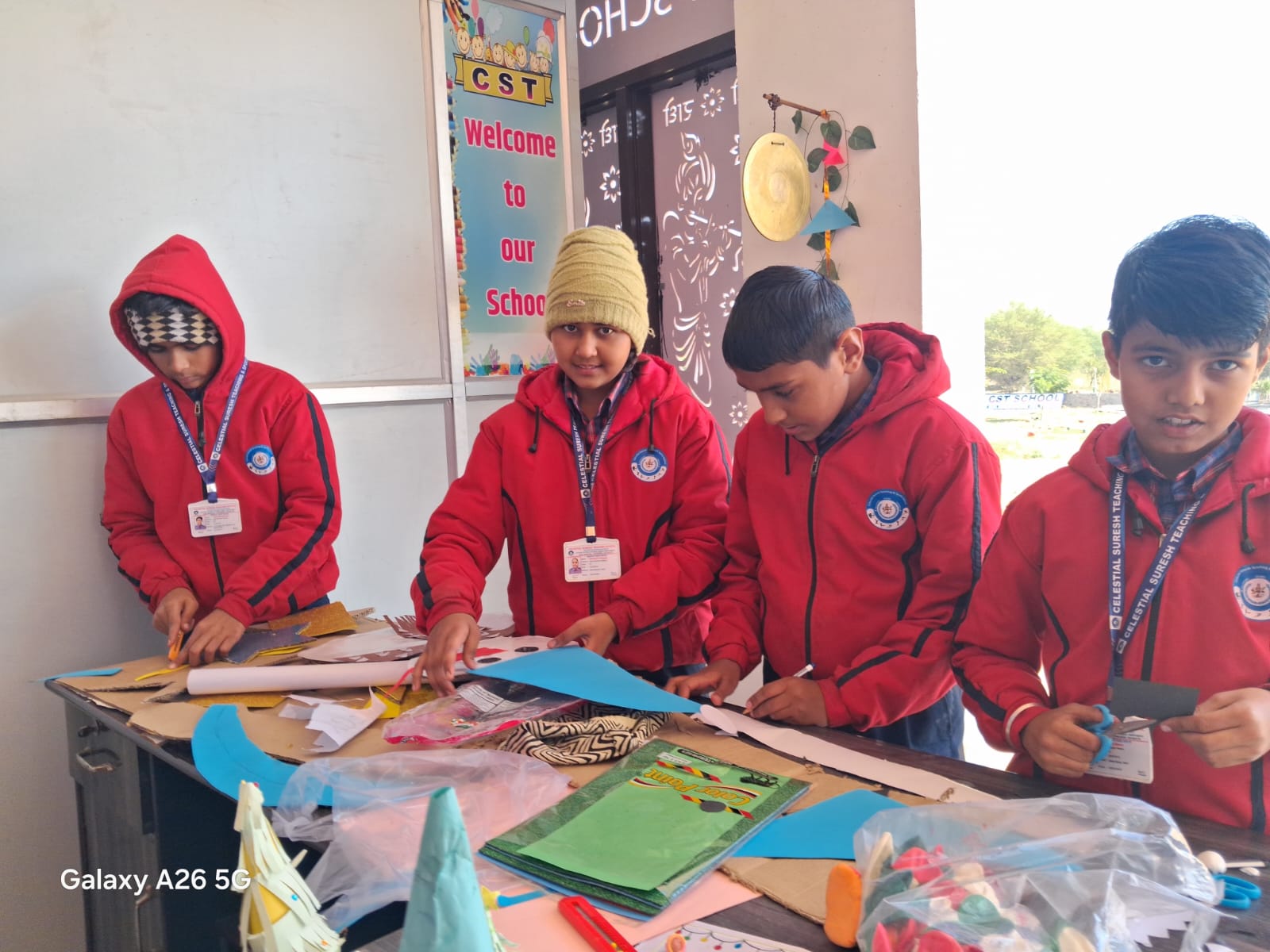Students playing football